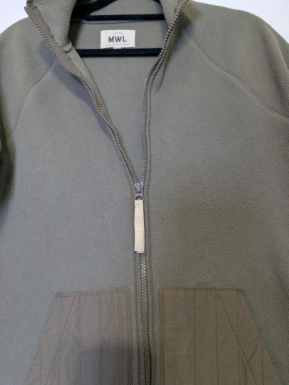 MWL Madewell Betterfleece Zip Quilted-Pocket Jacket XS Pressed Sage Gorpcore - Picture 4 of 9
